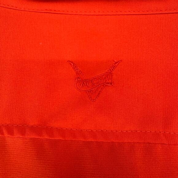 Vaccari Mens Size Large Short Sleeve Orange Fishing Shirt Vented Outdoors - Picture 5 of 8